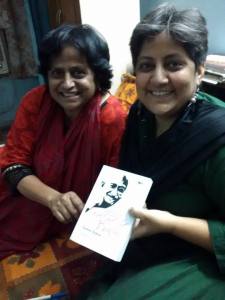 With Renu Kaul verma ,of Vitasta pub -  publishers of my most recent book, BALLAD OF BAPU 