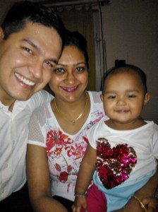 Paromita with her husband and daughter